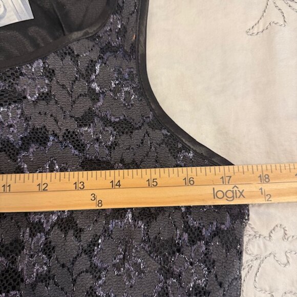 Willi Smith Y2K Babydoll Lace Top L Sleeveless Whimsigoth Fairy Grunge Black 90s - Picture 6 of 8